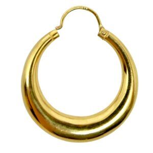 SOLID 14K YELLOW GOLD HOLLOW HOOP SINGLE EARRING 22MM~ 1.28 GRAMS